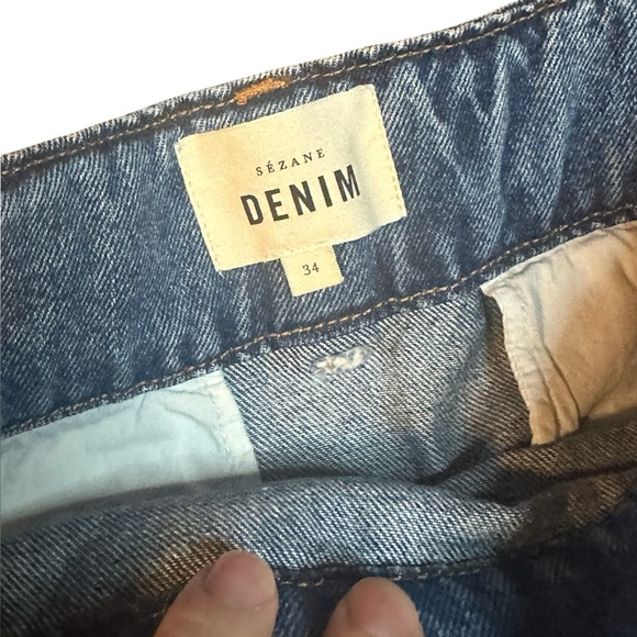 Sézane blue denim tie-waist mini skirt 34 - Picture 3 of 4